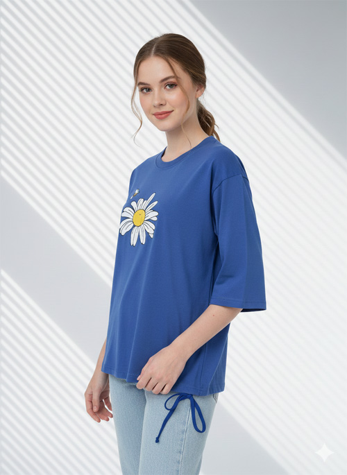 Ladies Drop Shoulder T- Shirt Premium Quality