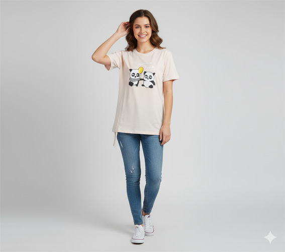 Ladies Drop Shoulder T- Shirt Premium Quality